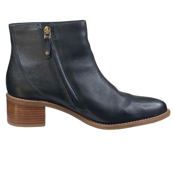 Soludos Women’s Venetian Black Leather Ankle Boots Size US 8.5 - Picture 4 of 10